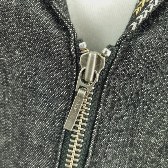 VINTAGE Bleu Bayou Denim Jacket XL Bead, Crystal & Sequin Embellished Peace Sign - Picture 9 of 17